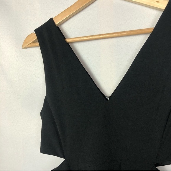 Zara Black Cut Out Side V-Neck Mini Dress S - Picture 3 of 4